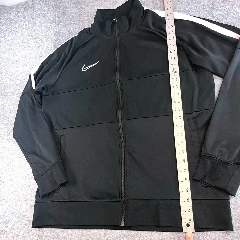 Nike Mens Dri-FIT Track Jacket Black Gorpcore Sporty XL Full Zip Swoosh Striped
